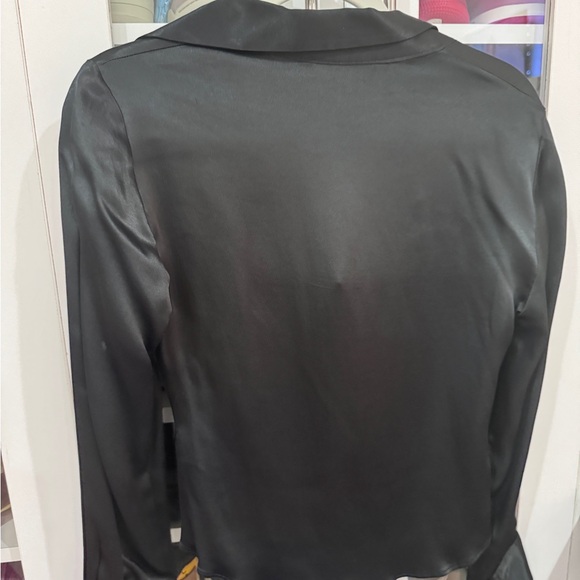 Zara Black Satin Blouse - Picture 8 of 8